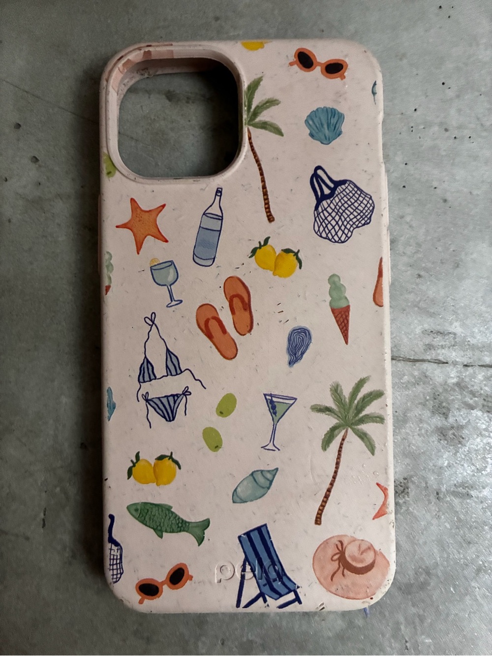 Beach-Print Phone Case with Summer Icons